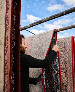 خشک کردن قالی در قالیشویی مینی سیتی